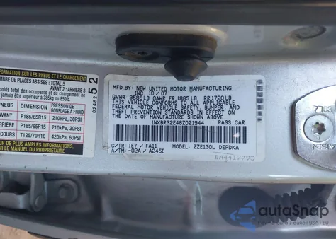 2008 Toyota Corolla Ce from USA, damaged, VIN 1NXBR32E48Z021944